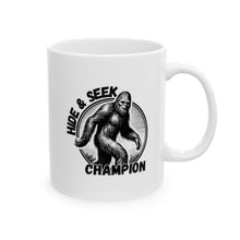 Load image into Gallery viewer, White Hide & Seek Bigfoot Ceramic Mug (11oz, 15oz)