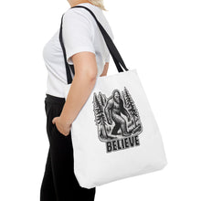 Load image into Gallery viewer, White Bigfoot Believer Tote Bag