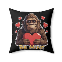 Load image into Gallery viewer, Black Bigfoot ‘Be Mine’ Valentines Throw Pillow