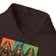 Load image into Gallery viewer, Bigfoot See Hear Speak No Evil Hoodie