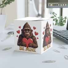 Load image into Gallery viewer, Bigfoot "Be Mine" Valentine Note Cube — Memo Sticky Notes