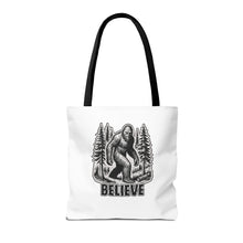 Load image into Gallery viewer, White Bigfoot Believer Tote Bag