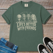 Load image into Gallery viewer, Life's Better With Friends Alien T-Shirt
