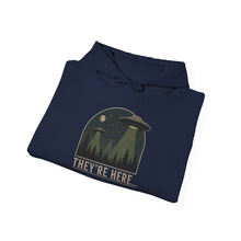 Load image into Gallery viewer, They're Here UFO Alien Invasion Hoodie
