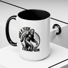 Load image into Gallery viewer, Hide & Seek Bigfoot Accent Coffee Mug (11, 15oz)