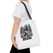 Load image into Gallery viewer, White Bigfoot Believer Tote Bag