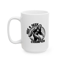 Load image into Gallery viewer, White Hide & Seek Bigfoot Ceramic Mug (11oz, 15oz)