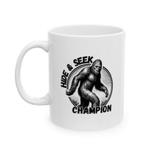 Load image into Gallery viewer, White Hide & Seek Bigfoot Ceramic Mug (11oz, 15oz)