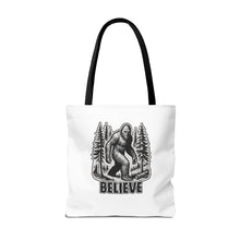 Load image into Gallery viewer, White Bigfoot Believer Tote Bag