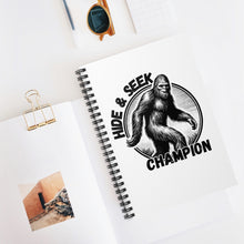 Load image into Gallery viewer, White Hide & Seek Bigfoot Spiral Notebook - Ruled Line