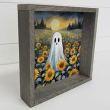 Load image into Gallery viewer, Ghost in Sunflower Field Framed Art Print