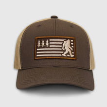 Load image into Gallery viewer, Bigfoot American Flag Trucker Hat (3 Color Choices)