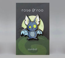 Load image into Gallery viewer, Zombat Bat Enamel Pin (Glow-in-the-Dark)