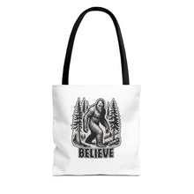 Load image into Gallery viewer, White Bigfoot Believer Tote Bag
