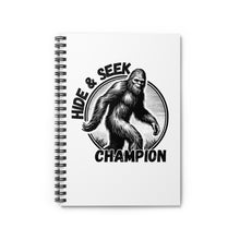 Load image into Gallery viewer, White Hide & Seek Bigfoot Spiral Notebook - Ruled Line