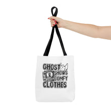 Load image into Gallery viewer, Ghost Shows & Comfy Clothes Tote Bag