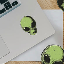 Load image into Gallery viewer, Green Alien Head Sticker