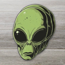 Load image into Gallery viewer, Green Alien Head Sticker