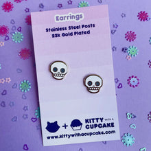 Load image into Gallery viewer, Cute Skull Enamel Earrings