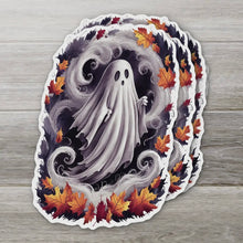 Load image into Gallery viewer, Whimsical Ghost in Leaves Sticker
