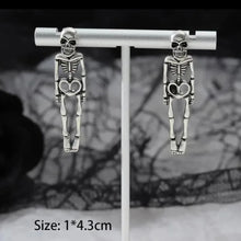 Load image into Gallery viewer, Hanging Skeleton Earrings