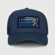 Load image into Gallery viewer, Bigfoot American Flag Trucker Hat (3 Color Choices)