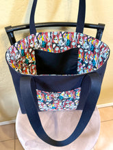 Load image into Gallery viewer, Black Denim Nightmare Tote