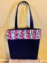 Load image into Gallery viewer, Skull & Peppermint Denim Christmas Tote