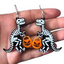 Load image into Gallery viewer, Trick Or Treat Dino Drop Earrings