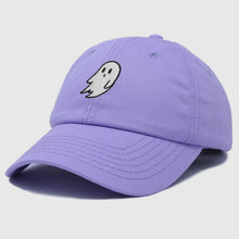 Load image into Gallery viewer, Glow in the Dark Lavender Embroidered Ghost Hat