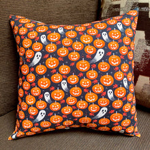 Load image into Gallery viewer, Pumpkin and Ghosts Pillow Sham