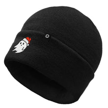 Load image into Gallery viewer, Embroidered Christmas Ghost Beanie