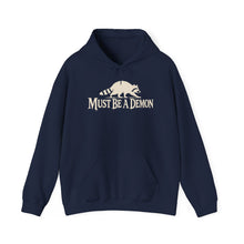 Load image into Gallery viewer, Must Be a Demon Raccoon Hoodie — Funny Goth Animal Graphic Sweatshirt
