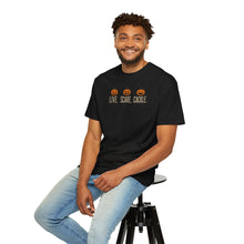 Load image into Gallery viewer, "Live. Scare. Cackle." Halloween Pumpkin T-Shirt
