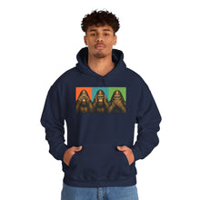 Load image into Gallery viewer, Bigfoot See Hear Speak No Evil Hoodie
