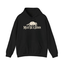 Load image into Gallery viewer, Must Be a Demon Raccoon Hoodie — Funny Goth Animal Graphic Sweatshirt
