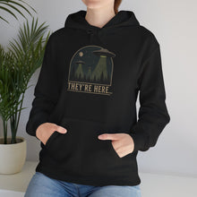 Load image into Gallery viewer, They're Here UFO Alien Invasion Hoodie

