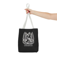 Load image into Gallery viewer, Black Bigfoot Believe Tote Bag
