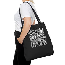 Load image into Gallery viewer, Black Ghosts Shows &amp; Comfy Clothes Tote Bag
