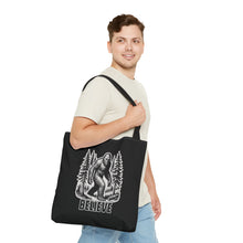 Load image into Gallery viewer, Black Bigfoot Believe Tote Bag
