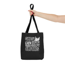 Load image into Gallery viewer, Black Ghosts Shows &amp; Comfy Clothes Tote Bag
