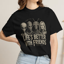 Load image into Gallery viewer, Life's Better With Friends Alien T-Shirt
