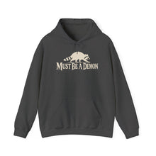 Load image into Gallery viewer, Must Be a Demon Raccoon Hoodie — Funny Goth Animal Graphic Sweatshirt
