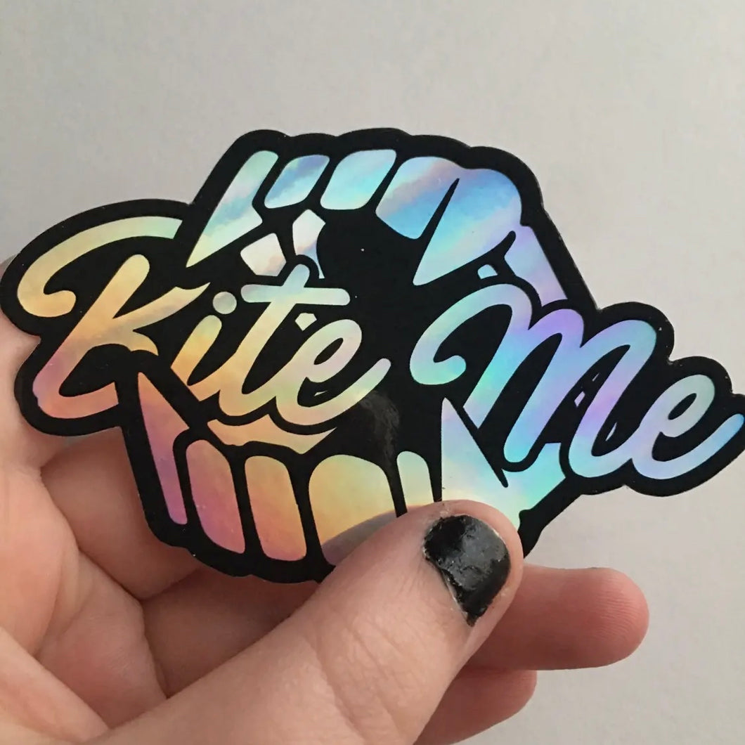 Bite Me Holographic Sticker