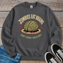 Load image into Gallery viewer, Zombies Eat Brains Sweatshirt
