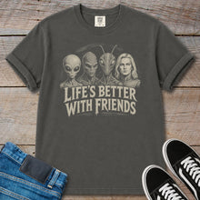 Load image into Gallery viewer, Life's Better With Friends Alien T-Shirt
