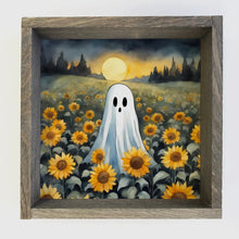 Load image into Gallery viewer, Ghost in Sunflower Field Framed Art Print
