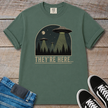 Load image into Gallery viewer, They’re Here UFO Space Invasion T-Shirt
