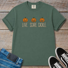 Load image into Gallery viewer, Live Scare Cackle Pumpkin T-Shirt

