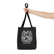 Load image into Gallery viewer, Black Bigfoot Believe Tote Bag
